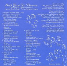 Hold Fast To Dreams  - CD back cover